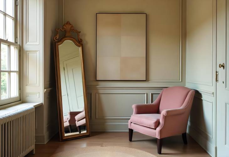 Timeless Decor Antique Mirror and Chair in an Elegant Room